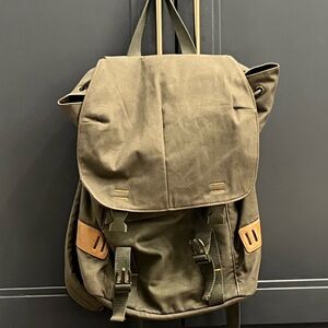 J. Crew Green Canvas Backpack with Vintage Design